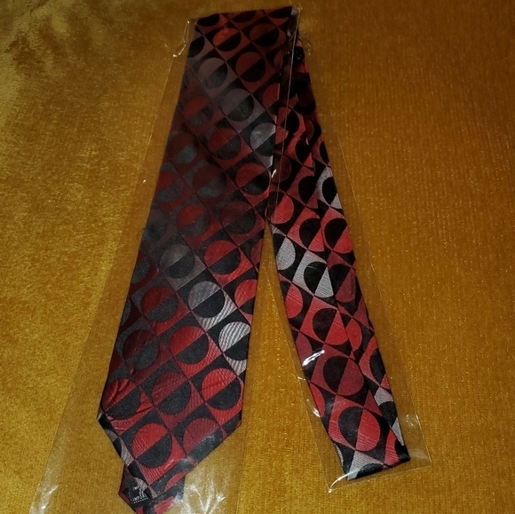 ARROW Red, black, grey patterned necktie NEW - Picture 7 of 7